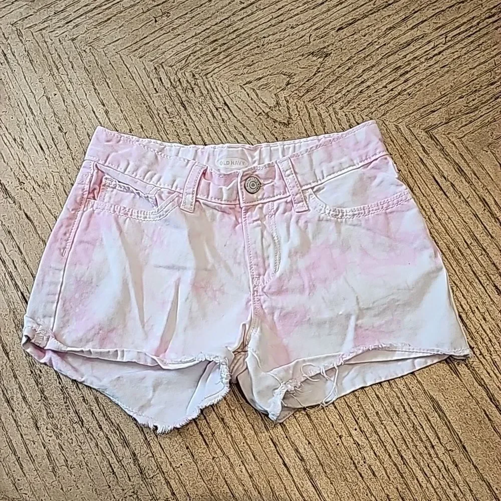 Girls size 10 denim tie dye shorts Old Navy